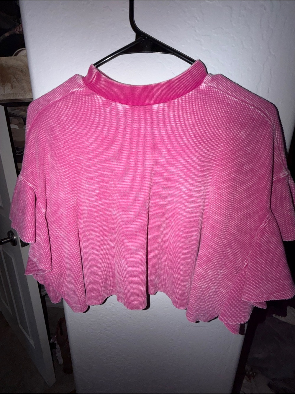 Altar'd State Pink Ribbed Mock Neck Crop Top